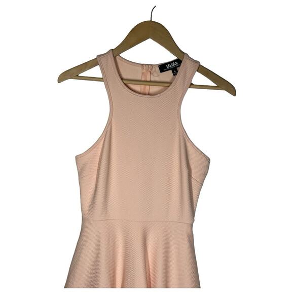 Lulus Dress Womens S Fit Flare Skater Sleeveless Textured Round Neck Lined Pink - Picture 3 of 13